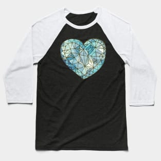 Blue Heart of Glass Baseball T-Shirt